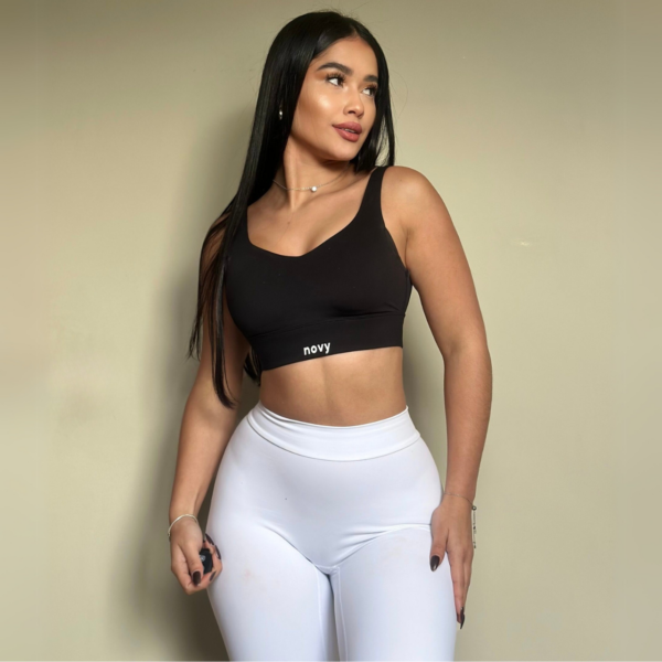 Calza Leggins Push Up Corte V Blanco - Imagen 3
